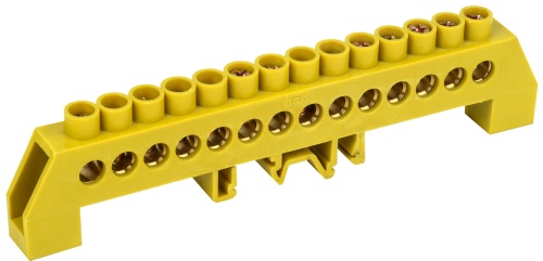 Шина PE "земля" в комбинированном DIN-изоляторе типа "Стойка" ШНИ-8х12-14-КС-Ж | код YNN10-812-14DP-K05 | IEK