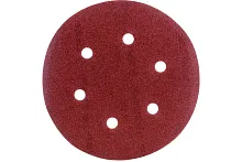 Круг шлифовальный ''СТАНДАРТ'' из абразивной бумаги на велкро основе, 6 отв., Р120, 150мм, 5шт | код 35350-150-120 | ЗУБР