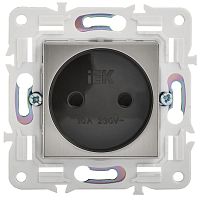 SKANDY Розетка без заземления с защитными шторками 10А SK-R01N никель IEK | код SK-R13-10-K50 | IEK