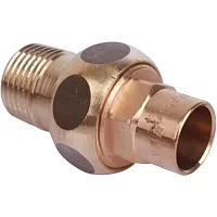 Сгон самоуплотняющийся бронза пайка 15 х 1/2' НР, модель 4341g (143411512) | код RG008TBBU25NUI | Sanha