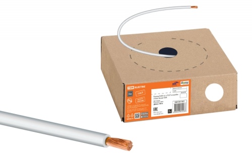 Провод ПуГВ 1х1.5 ГОСТ в коробке (бухта 100м) белый | код SQ0124-1421 | РЭМЗ ТМ