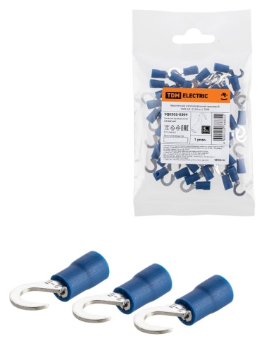 Наконечник изолированный крюковой НИК 2,5–5 (50 шт.) TDM | код SQ0502-0304 | TDM