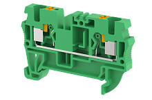 Клемма проходная PUSH-IN 4 мм2, на 2 подключения, зеленая PQ4-GREEN | код 3103010003 | Elmex