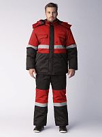 Костюм зимний Профи-Норд (тк.Смесовая,250) п/к, черный/красный,44-46,182-188 | код 87480132 | Факел