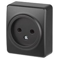 Розетка 1-м ОП Эксперт 11-2201-05 16А IP20 250В 2P антрацит Эра Б0062992