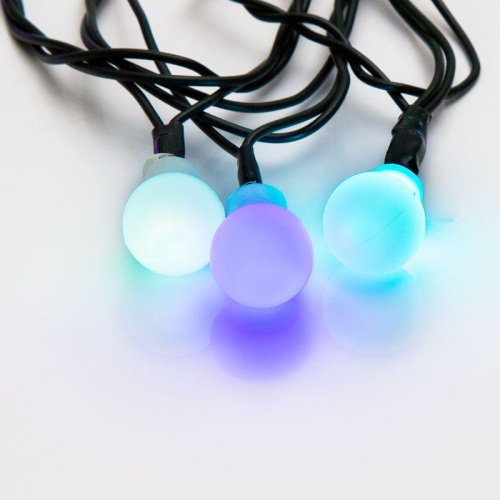 Гирлянда "Шарики" 5м d15мм 30LED RGB провод темно-зел. ПВХ 3.6Вт 220В IP20 | код 303-539 | Neon-Night фото 6