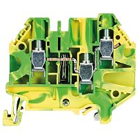 Этажная заземляющая клемма, тип фиксации провода: винтовой, номинальное сечение: 4 мм кв., 500V, ширина: 6 мм, цвет: желто-зеленый, тип монтажа: DIN 35 | код 58.504.9355.0 | Wieland