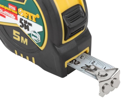 Рулетка Гранд 5мх19мм калибр. лента; нейлон. покрытие; магн. крючок; двойной стопор; прорезиненный корпус FIT 17325 фото 9