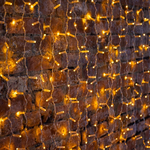 Гирлянда Светодиодный Дождь 2х1,5м, постоянное свечение,прозрачный провод, 230 В, диоды ЖЁЛТЫЕ | код 235-301 | NEON-NIGHT