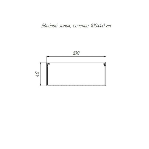 Кабель-канал 100х40 L2000 с двойн. замком RAL 7035 сер. Промрукав PR03.0081 фото 3