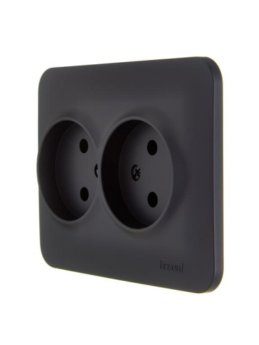 Розетка 2-м СП ASTI 16А IP20 без заземл. термопласт черн. бархат LEZARD 7081-4200-128B фото 3 Розетка 2-м СП ASTI 16А IP20 без заземл. термопласт черн. бархат LEZARD 7081-4200-128B фото 3
