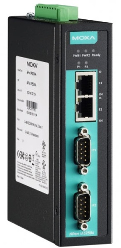 Сервер NPort IA5250AI 2-port RS-232/422/485 advanced, DB9, dual 10/100BaseT(X), Isolation | код 00-06043087 | MOXA
