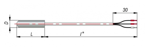 Термопреобразователь сопротивления ДТС214-РТ100.А3.100/0.3 | код 129080 | ОВЕН