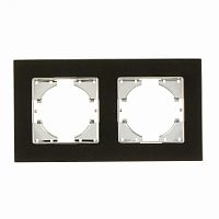 Рамка 2-местн. Ugra стекло черн. | код С1120-031 | GUSI