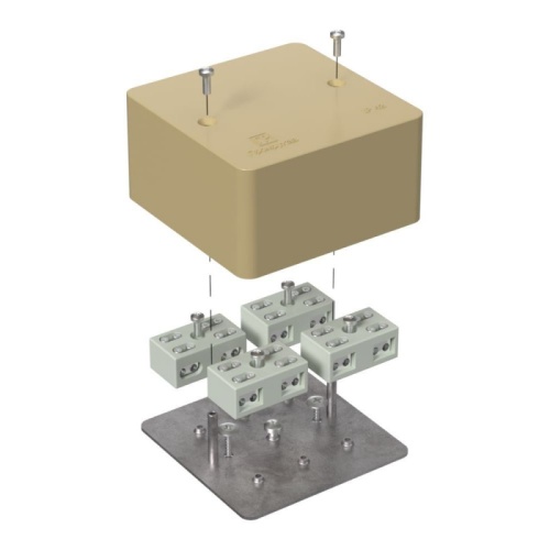 Коробка огнестойкая разветвительная для кабель-канала 40-0460-FR6.0-4-8-Р Е15-Е60 RAL1001 85х85х45 (44 шт/кор) Промрукав | код 40-0460-1001-FR6.0-4-8-Р | ПРОМРУКАВ
