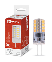 Лампа светодиодная LED-JC 5Вт 12В G4 4000К 480Лм IN HOME | код 4690612036083 | IN HOME