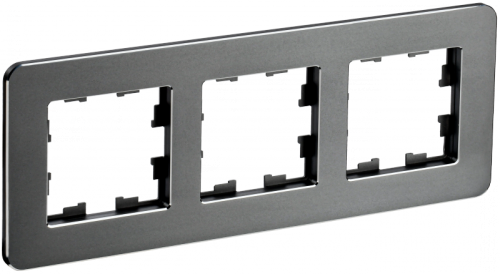 BRITE Рамка 3-мест. РУ-3-1-Бр металл титан RE IEK | код BR-M32-M-01-K48 | IEK BRITE Рамка 3-мест. РУ-3-1-Бр металл титан RE IEK | код BR-M32-M-01-K48 | IEK
