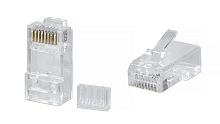 Cabeus 8P8C-C6-TWP Коннектор RJ-45 под витую пару, категория 6, универсальный (для одножильного и многожильного кабеля), для проводников с толщиной по изоляции до 1,05 мм, со вставкой | код 7778c | Cabeus