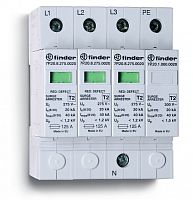 Устройство защиты от импульсных перенапряжений УЗИП тип 2 (3 варистора + 1 искровый разрядник), модульный, без доп.контакта, степень защиты IP20 | код 7P2482750020 | FINDER