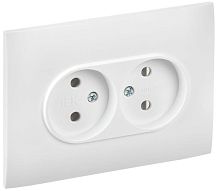 SKANDY Розетка 2-местная без заземления без защитных шторок 10А в сборе SK-R10W арктический белый IEKновинка | код SK-R20-10-K01-F | IEK