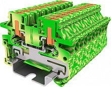 TPV2.5-2-PE Клемма TP 1-1 проходная боковой ввод, с заземл., Push-in, сеч.2.5мм2, желт-зел., шт | код TPV2.5-2-PE | SUPU