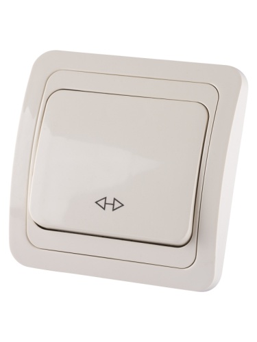 Перекрестный выключатель 1-кл. 10А сл. кость Валдай TDM | код SQ1804-0141 | TDM