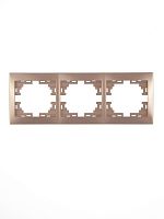 Рамка 3-м Мира горизонт. свет. корич. LEZARD 701-3100-148