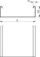 Кабельный листовой лоток неперфорированный 60x150x3000 горячий цинк | код 6064319 | OBO Bettermann