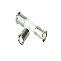 Тройник пресс 20х20х16 переходной, ПВДФ белый | код 11PKW-202016 | Henco