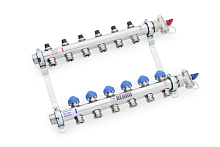 Коллектор распределительный HKV на 6 контуров нержавеющая сталь | код 12180611001 | REHAU