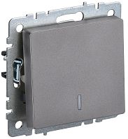 BRITE Выключатель 1-клавишный с индикацией 10А ВС10-1-1-БрС сталь | код BR-V10-1-10-K46 | IEK