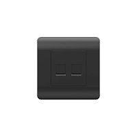 (NEW3-E) Розетка компьютерная 2хRJ45, черный | код 431503 | CHINT