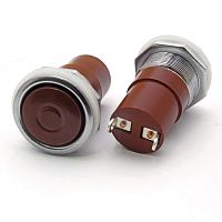 Кнопочный переключатель RUICHI К1-2, OFF-(ON), SPST, без фиксации, 4 А, 250 В, 10 мОм, толкатель красный | код 69667 | Ruichi