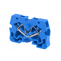 Миниклемма проходная пружинная 2,5 мм2, монтаж на панель, на 2 подключения, синяя SQP2.5-BLUE | код 2402220001 | Elmex