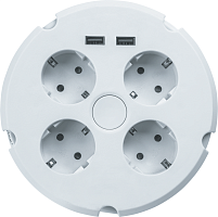 Удлинитель 4х1.5м с заземл. 16А IP20 61 456 NPE-USB02-04-150-ESC-3х1 2хUSB 2.1А 3х1 с выкл. Navigator 61456