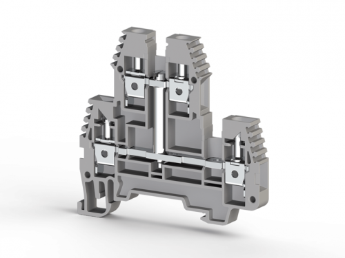 309 319, Клеммник 2-х ярусный 4мм.кв., с внутр.перемычкой, (серый), PIK4NK/NM Серия V0 | код 0.0.0.3.09319 | KLEMSAN