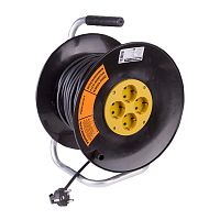 Удлинитель силовой на катушке 4 гнезда с/з 40 м 3х1,5 мм кв OPTIMA PROCONNECT | код 11-7610 | PROCONNECT