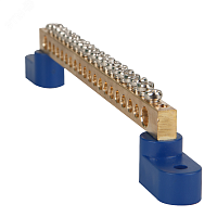 Шина нулевая с двумя изоляторами OptiKit BB-T-PE-S-24-6х9-желтый | код 277895 | КЭАЗ