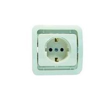 Розетка 1-м СП Mimoza 10А с заземл. без вставки бел. | код 22008 | Makel