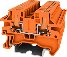 TPV2.5-2-OG Клемма TP 1-1 проходная боковой ввод Push-in, сеч.2.5мм2, оранж., шт | код TPV2.5-2-OG | SUPU