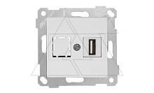 Rita - Розетка 1xUSB Type A, для передачи данных, белая | код 2200-455-0101 | Mutlusan