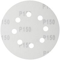 Круг шлифовальный с отверстиями (липучка) алюм./оксид 125мм (уп.5шт) Р 150 FIT 39667