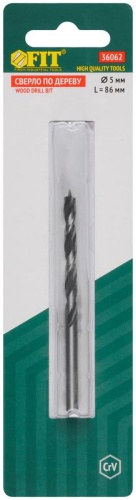 Сверло по дереву, CrV Профи 5 мм | код 36062 | FIT фото 3 Сверло по дереву, CrV Профи 5 мм | код 36062 | FIT фото 3