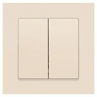 Переключатель Intro Accent 6-107-02 двойной, 10А-250В, IP20, СУ, AL/CU, слоновая кость | код Б0063558 | ЭРА