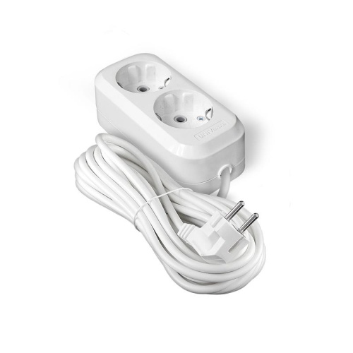 Удлинитель Е-302А ПВС 3*1,5 ,2 гнезда, с заземлением, 7м (еврослот) | код 1720 | Universal