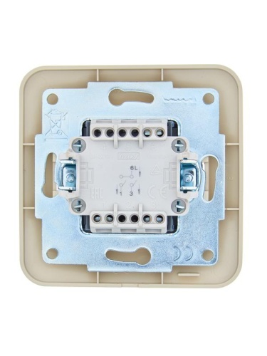 Выключатель 2-кл. 1п СП ASTI 10А IP20 в сборе крем. LEZARD 7081-0303-101 фото 3
