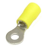 Наконечник кольцевой изолированный RUICHI RVL5.5-4, 48 А, 12-10 AWG, желтый, латунь луженая | код 61192 | Ruichi