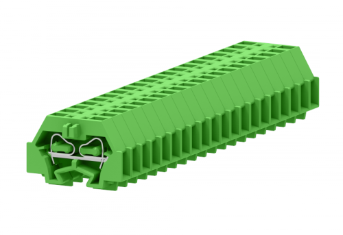 240326 Клемма TB концевая проходная 1-1 с бок. подключ. с защелк. ножками, сеч.1.5мм2, зел., шт | код 240326 | SUPU