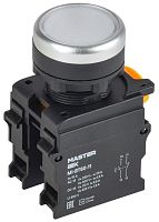 Кнопка d=22мм 1NO+1NC белая MASTER IEK | код MI-BT60-11-3-22-K01 | IEK