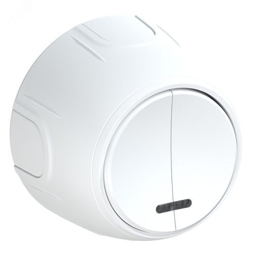 Выключатель двойной Rotondo с подсветкой, цвет белый | код 7700866 | OneKeyElectro